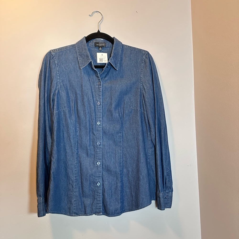 Tool blouse upcycle hand button down - image 2